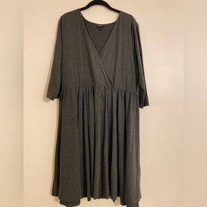 Torrid Gray Short Sleeved Dress with Wrap Front